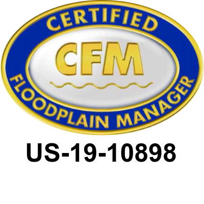 Certified Floodplain Manager certification badge held by Larry Higgins of Ai Remco LLC